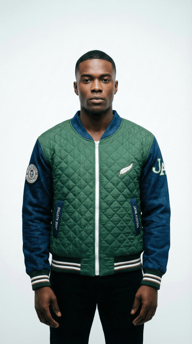 2.0 Green Bomber Jacket - JaneAustins