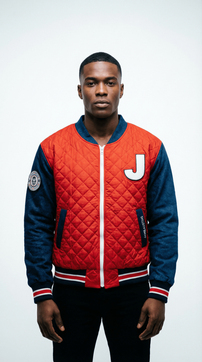 2.0 Red Bomber Jacket - JaneAustins