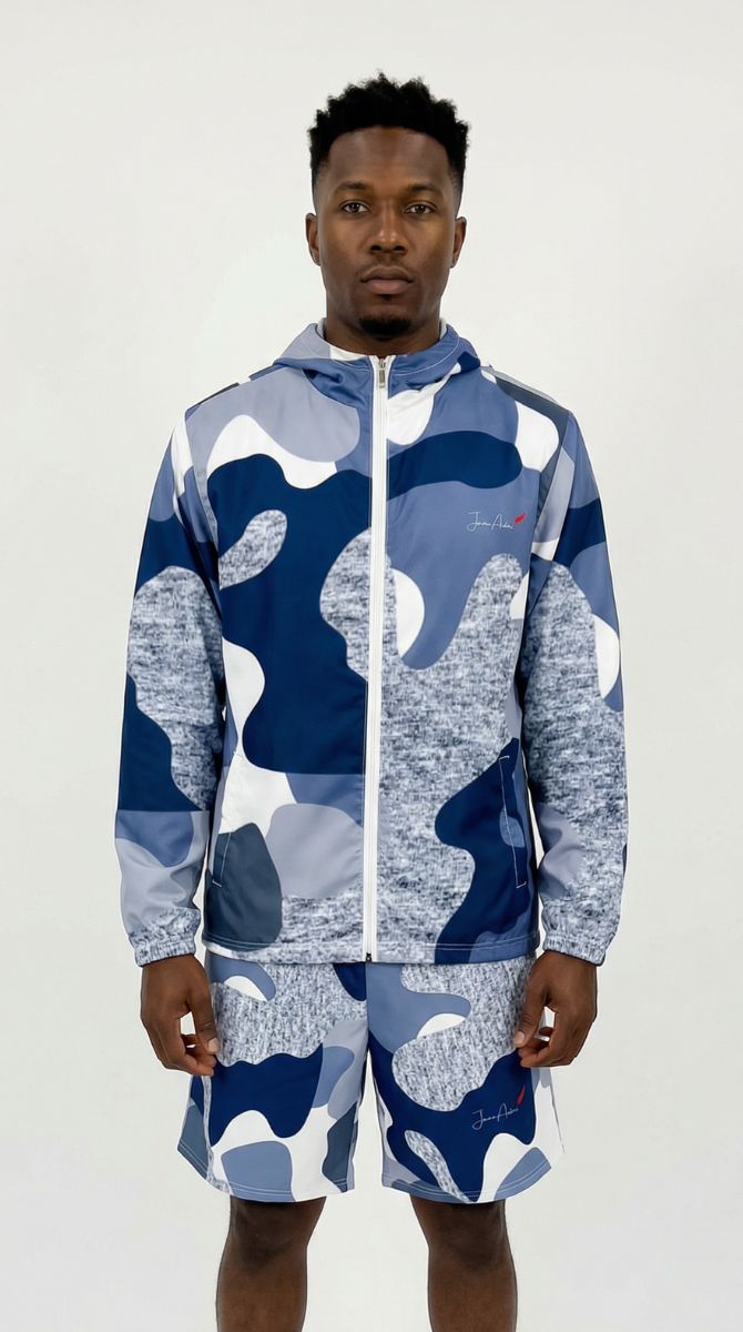 Blue Camo Windbreaker - JaneAustins